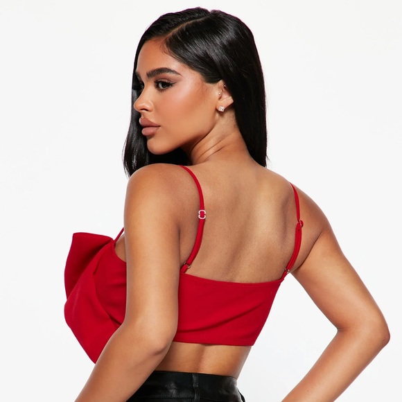 Fashion Nova Birthday Girl Bow Top - Red - Picture 6 of 7